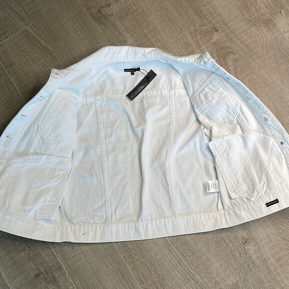 NWT SEE THRU SOUL White Button Front Denim Jean Jacket Women’s - Picture 6 of 8